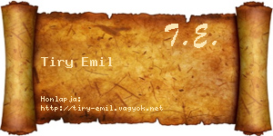 Tiry Emil névjegykártya